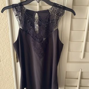 Black Lace Sleeveless Top